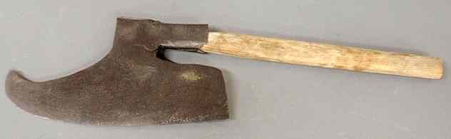 Appraisal: Early wrought iron goose-wing axe th th c h x