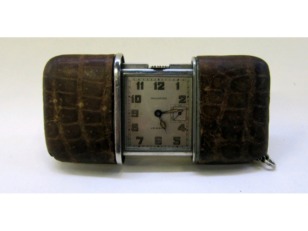 Appraisal: Movado Ermeto chronometer purse watch in crocodile skin case no