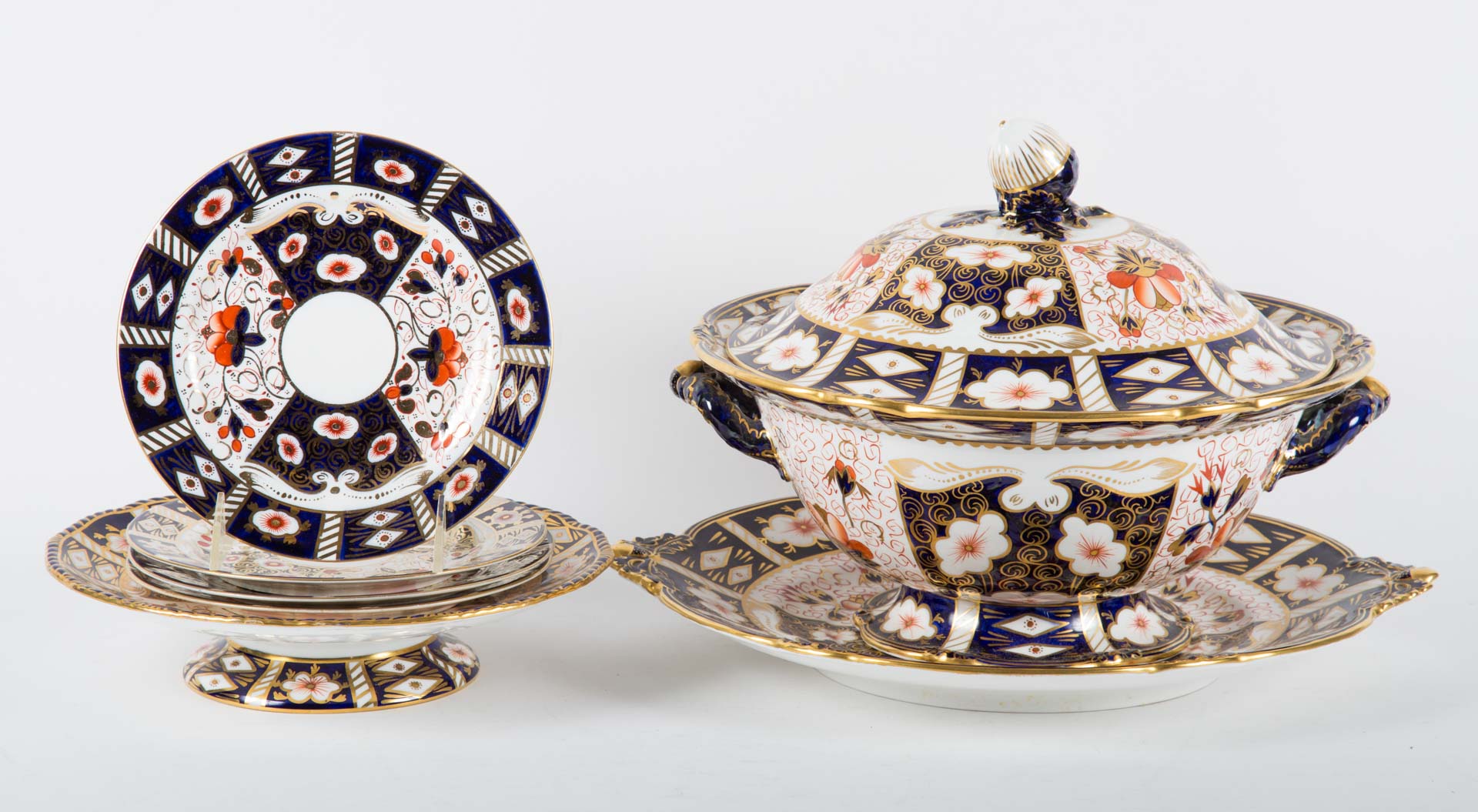 Appraisal: Seven pieces of Royal Crown Derby tableware in the Old