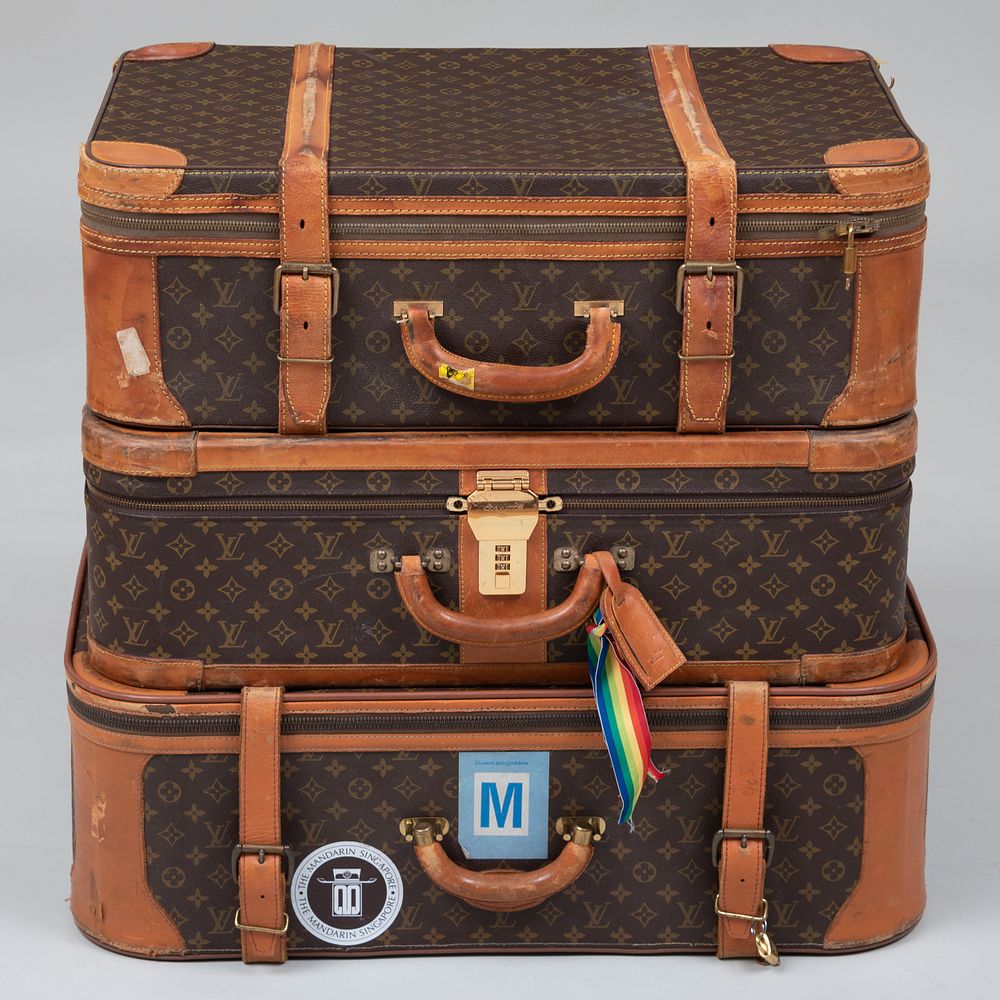 Appraisal: Three Louis Vuitton Softbound Suitcases Each marked on hardware or