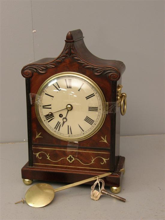 Appraisal: A th century mahogany cased single train mantel clock the