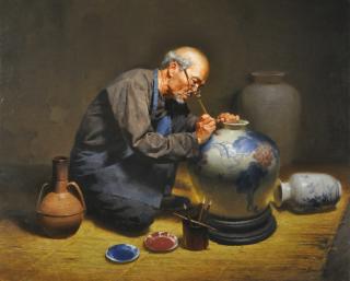 Appraisal: Pottery Maker by Jie Wei Zhou Jie Wei Zhou -