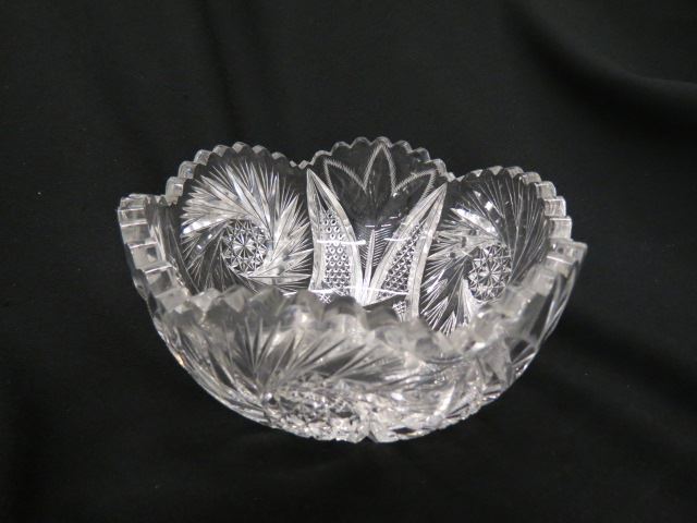 Appraisal: Cut Glass Bowl pinwheel and fancy cross hatching