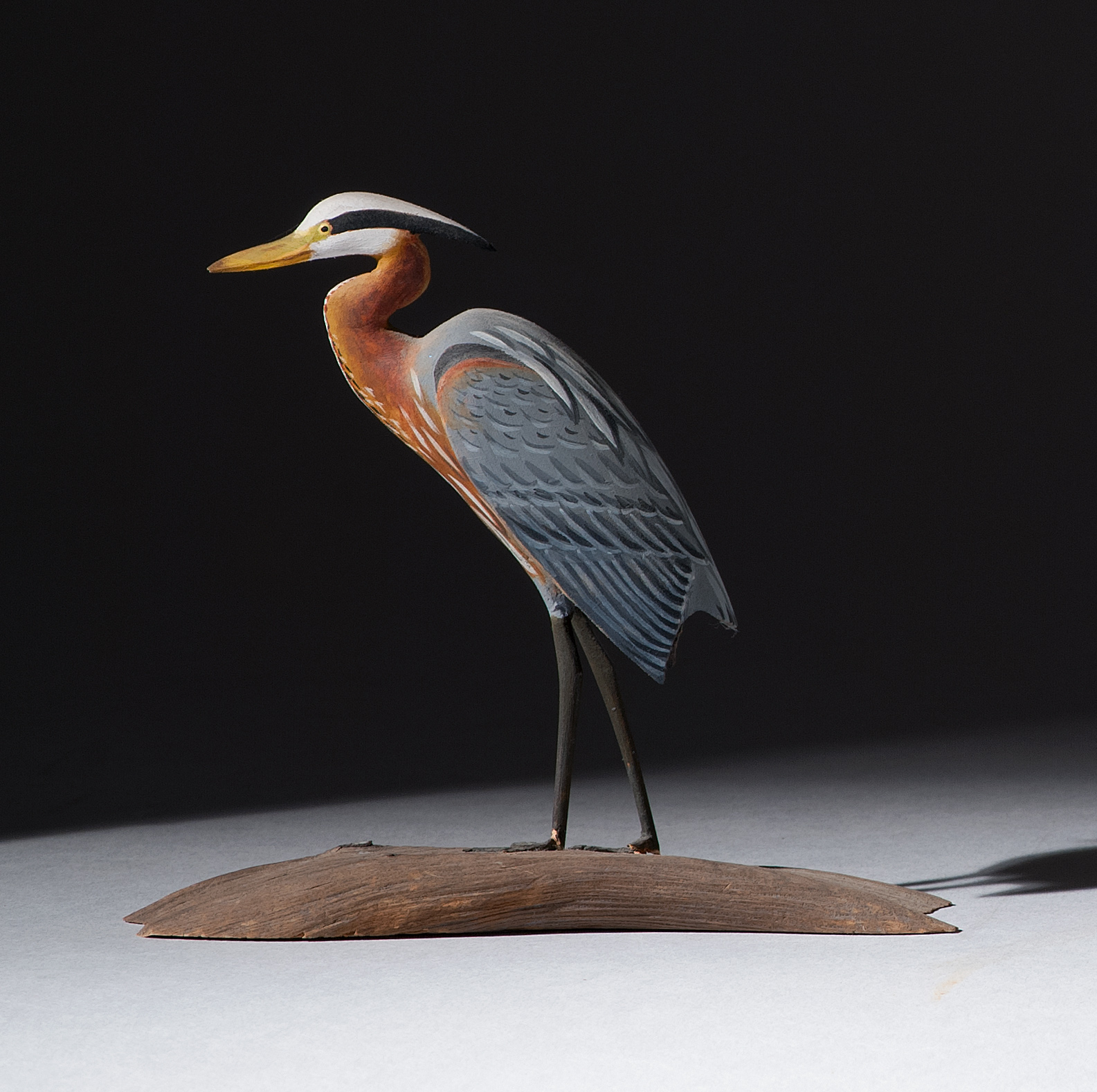 Appraisal: MINIATURE GREAT BLUE HERON By Harold Gibbs of Barrington Rhode