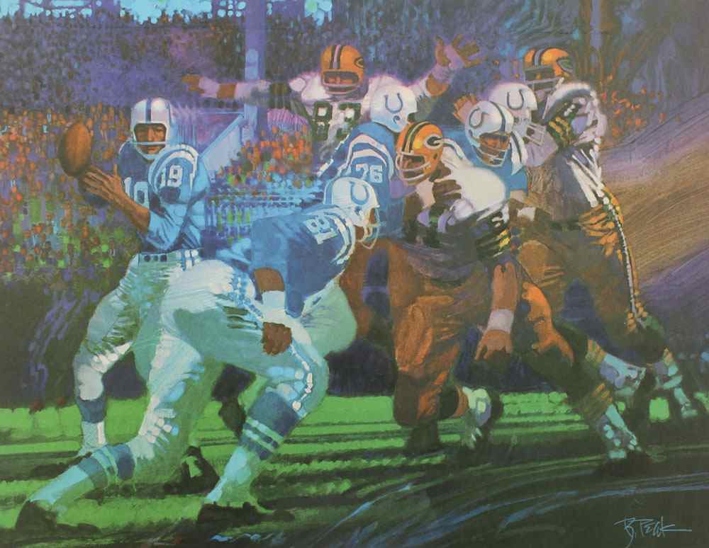 Appraisal: JOHNNY UNITAS LIVING LEGENDS SPORTS ILLUSTRATED LITHOGRAPH Sight size ''