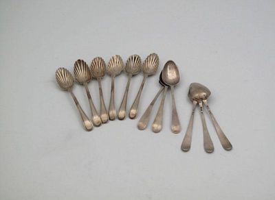 Appraisal: A set of six th century silver old English pattern