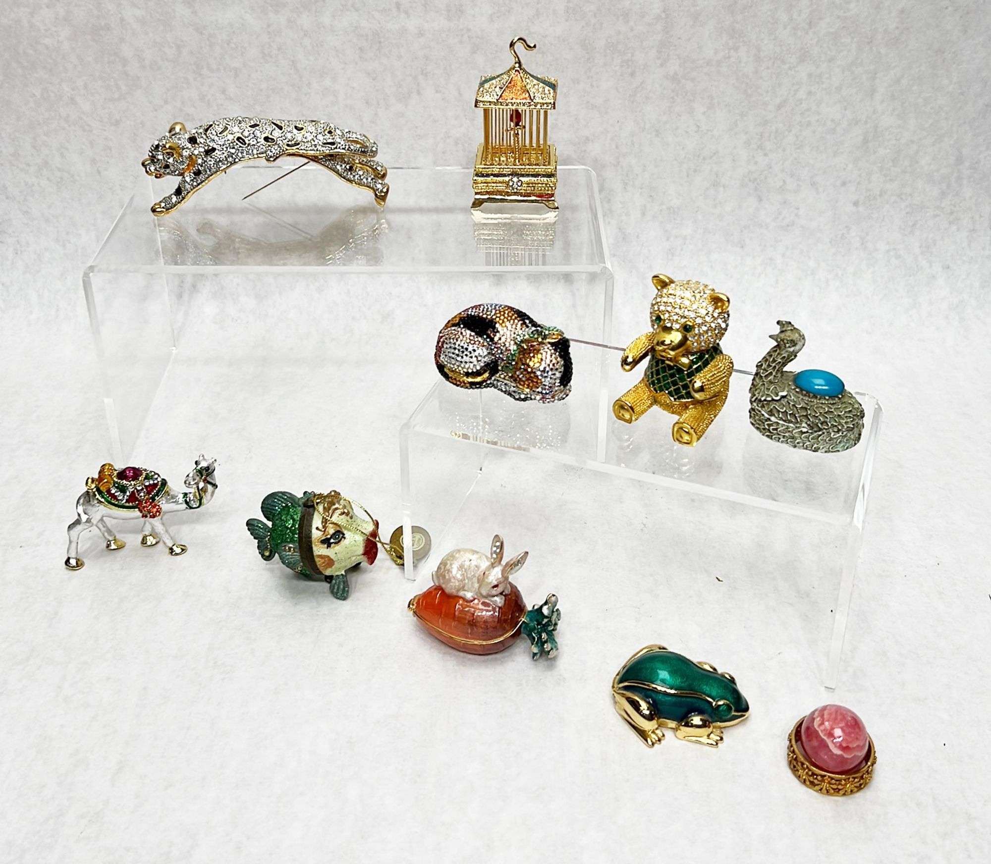 Appraisal: Piece Lot of Jeweled Pill Boxes etc late th c