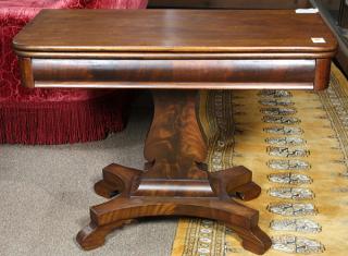 Appraisal: Regency game table executed in walnut having a flip top