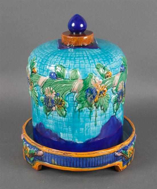 Appraisal: Victorian majolica cheese dome possibly George Jones fourth quarter- th