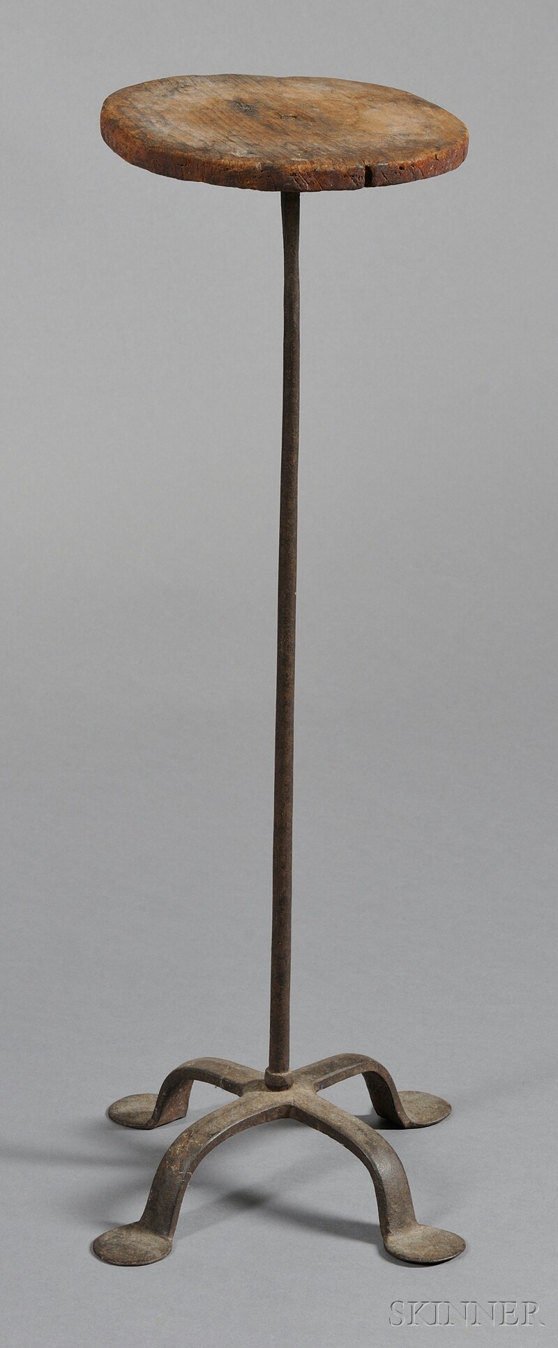 Appraisal: Wood and Iron Make-do Candlestand possibly New England late th