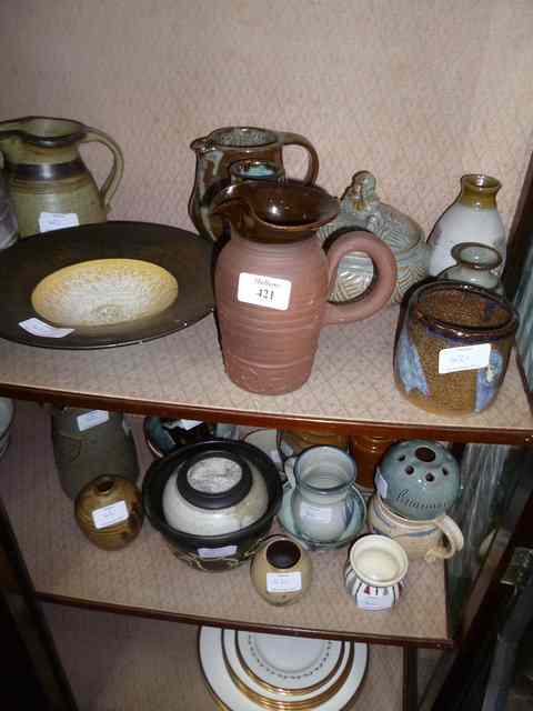 Appraisal: AN L STOCKLEY OF WEYMOUTH STUDIO POTTERY JUG a J