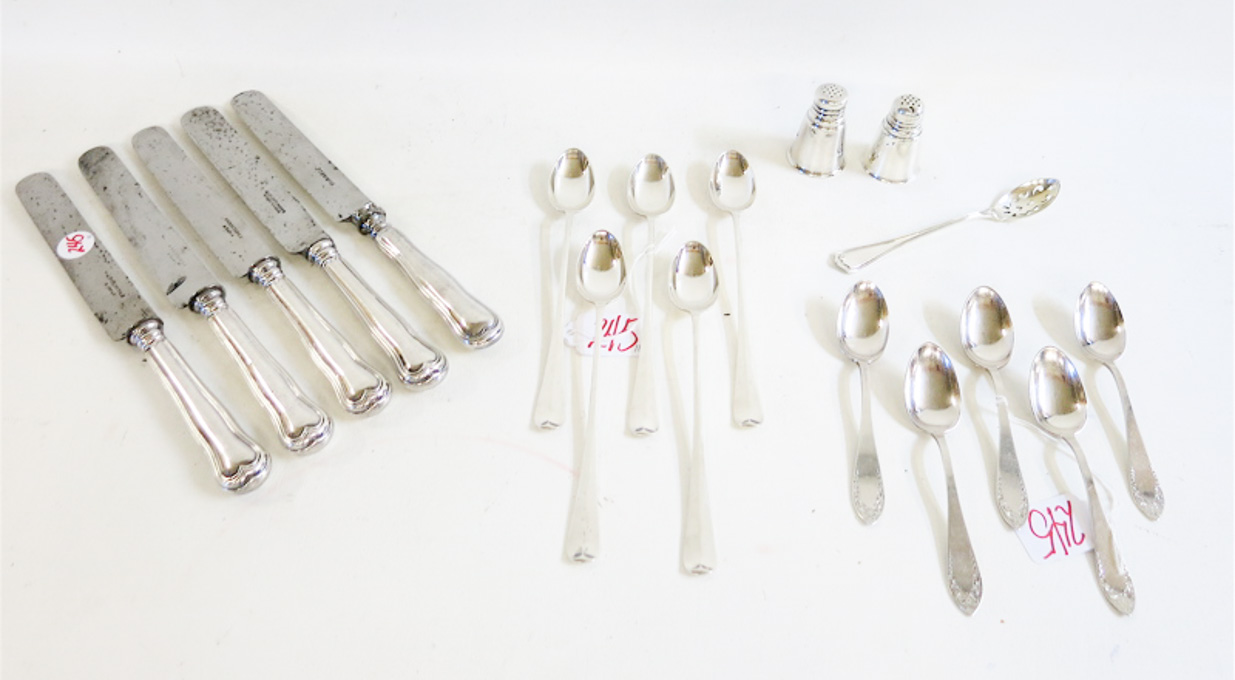 Appraisal: ASSORTED SILVER FLATWARE AND HOLLOWWARE eighteen pieces thirteen sterling including