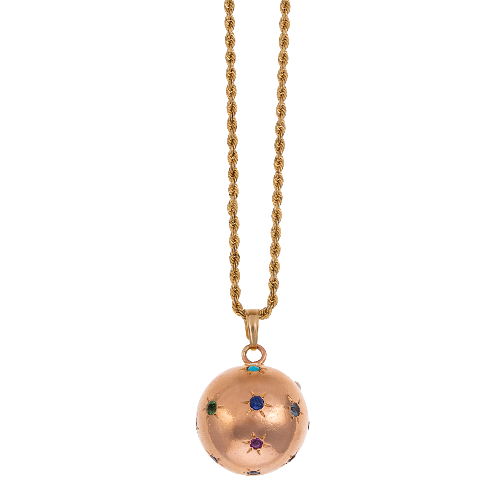 Appraisal: A K CELESTIAL MULTI-GEMSTONE PENDANT CHAIN K rose gold celestial