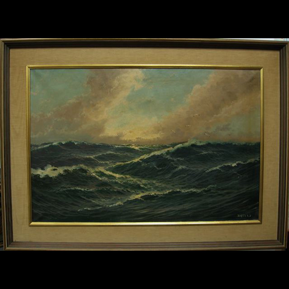 Appraisal: BROOKS TH CENTURY BRITISH SEASCAPE OIL ON CANVAS x cm