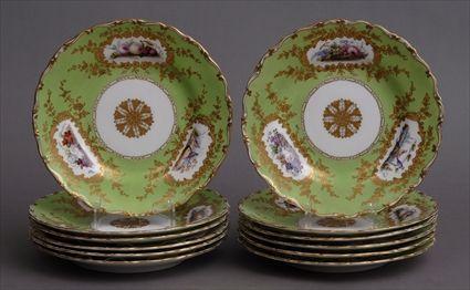 Appraisal: TWELVE COPELAND AND GARRETT FELSPAR PORCELAIN PLATES Each centered by