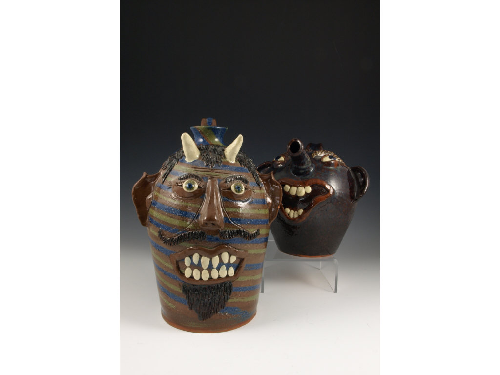 Appraisal: NC Folk Pottery Two Pieces Albert Hodge the first is