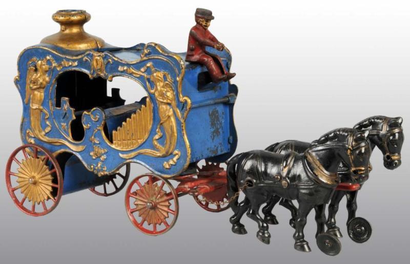 Appraisal: Cast Iron -Horse Royal Circus Calliope Wagon Toy Description All