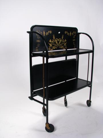 Appraisal: Vintage Tole Painted Cart '' high and '' wide on