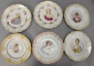 Appraisal: Six porcelain portrait plates including Sevres Chateau de Versailles Duchesse