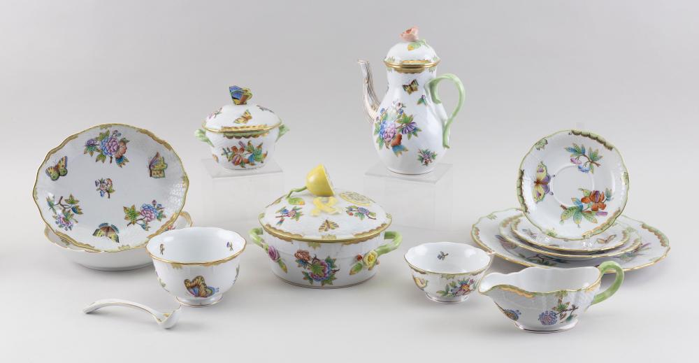 Appraisal: HEREND QUEEN VICTORIA PORCELAIN LUNCHEON SERVICE HUNGARY TH CENTURYHEREND QUEEN