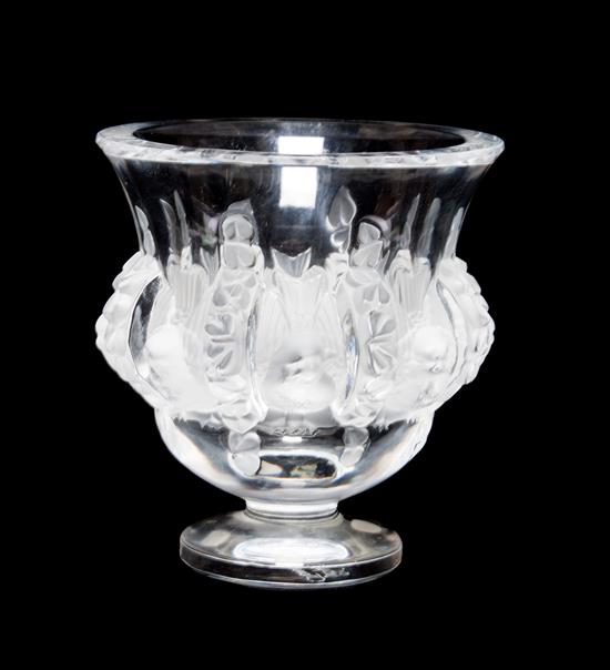 Appraisal: Sale Lot A Lalique Molded and Frosted Glass Vase Dampierre