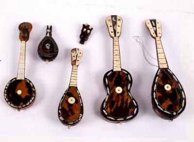 Appraisal: A small group of tortoiseshell and bone instruments including lute