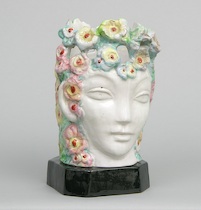 Appraisal: An Italian Glazed Ceramic Lady's Head Fitted As A Lamp