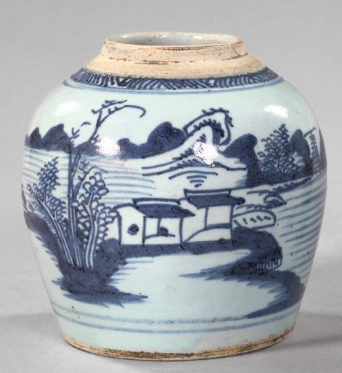 Appraisal: Tao Kuang Provincial Blue and White Porcelain Storage Jar second