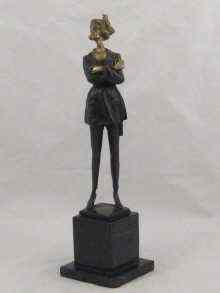 Appraisal: A part gilded bronze of a lady in the Art