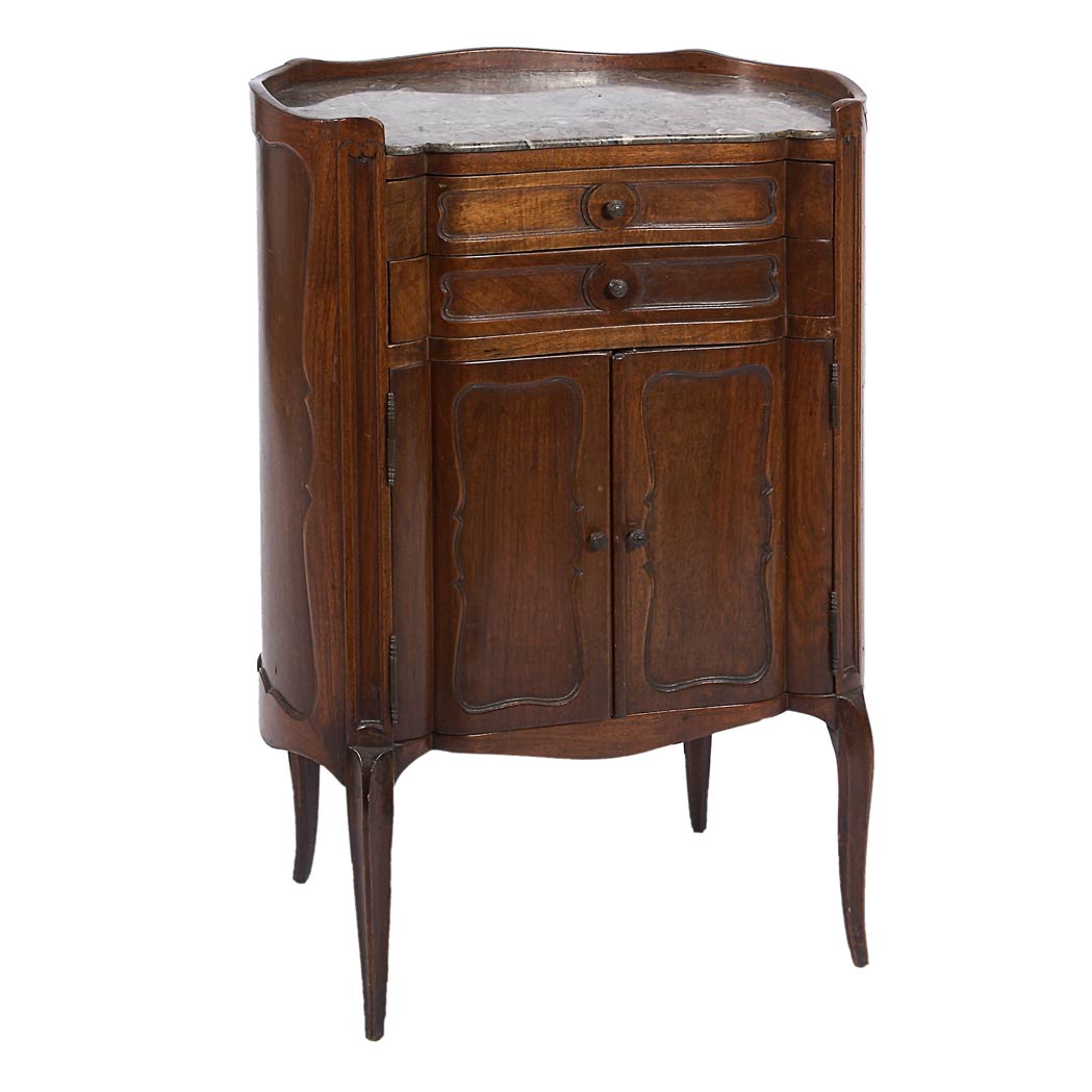 Appraisal: Provincial Louis XV Style Walnut Bedside Cupboard Height inches width