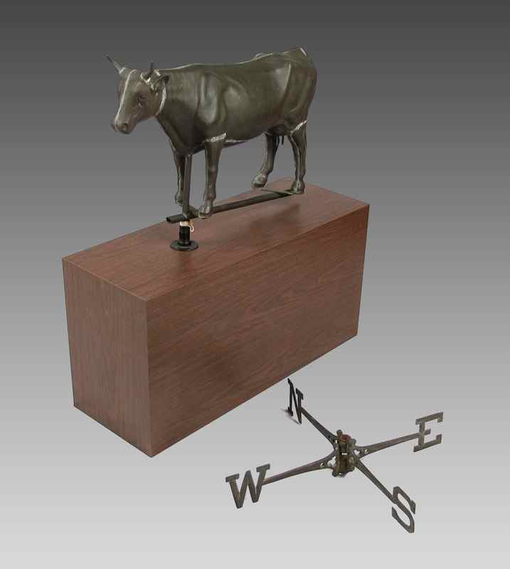 Appraisal: FULL BODY MOLDED COPPER COW FIGURAL WEATHERVANE Circa late th