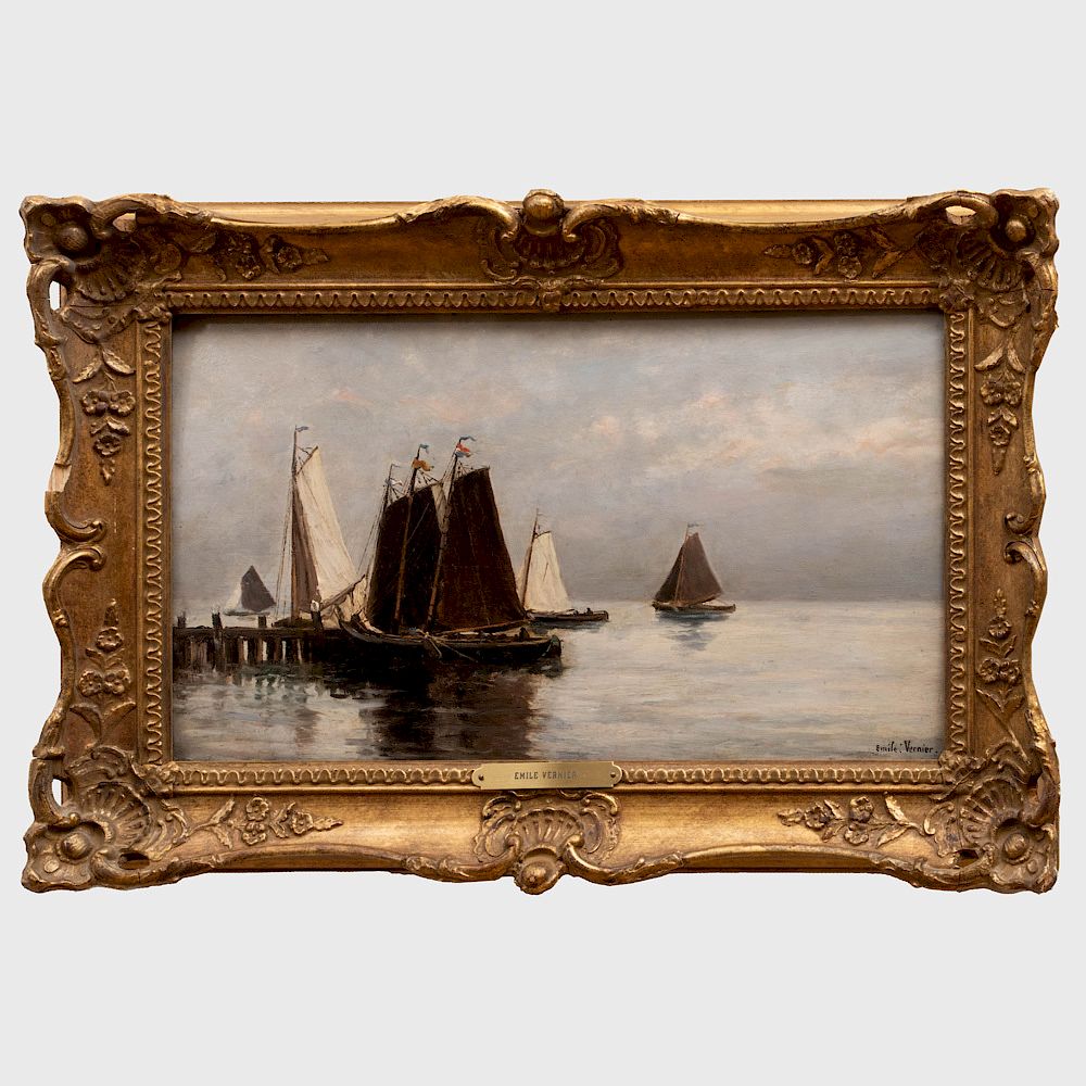 Appraisal: Emile Louis Vernier - Seascape Oil on board signed 'Emile