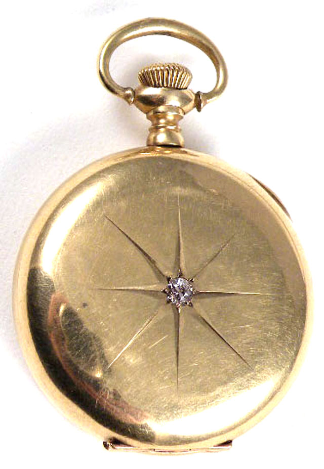 Appraisal: FOURTEEN KARAT GOLD HUNTER CASED POCKET WATCH Elgin National Watch