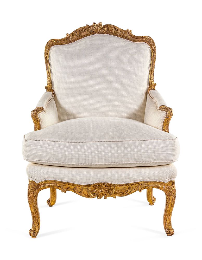 Appraisal: A Regence Giltwood Bergere Attributed to Jean-Etienne Saint Georges French