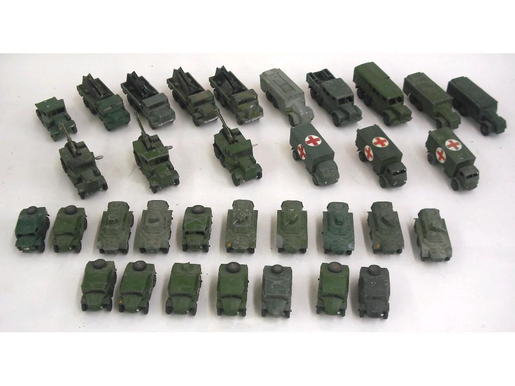 Appraisal: Quantity of Dinky Army vehicles to include artillery tractors recovery