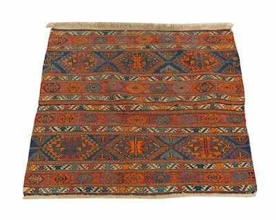 Appraisal: A Fine Carpet Fragment Caucasian or Soumak flat weave rug