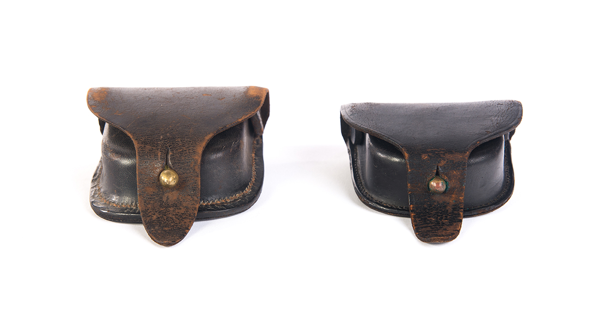 Appraisal: TWO CIVIL WAR PERCUSSION CAP BOXES American rd quarter- th