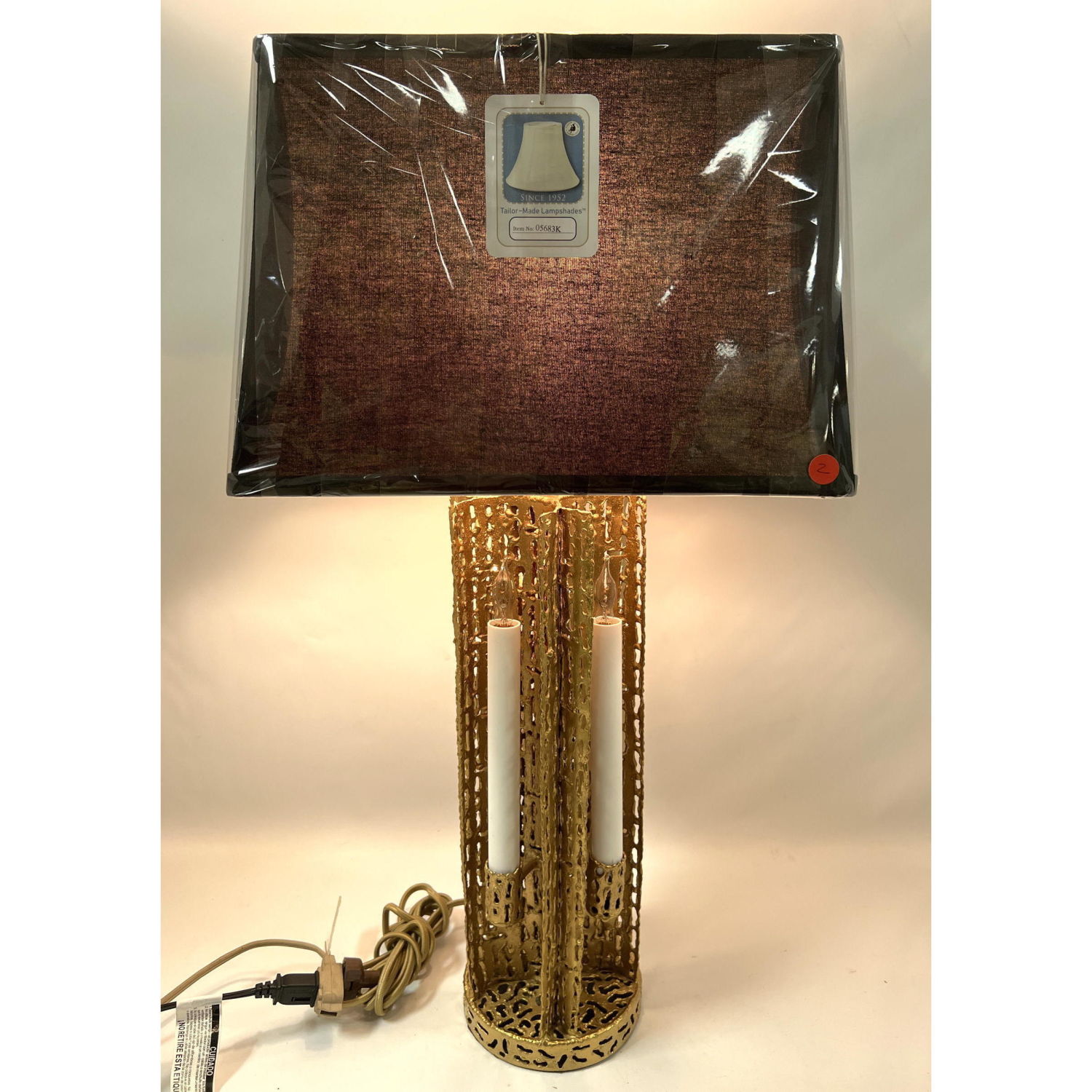 Appraisal: MARCELLO FANTONI Style Table Lamp Pierced metal design New Shade