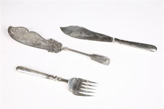 Appraisal: SILVER FISH SET AND A SILVER PLATED FISH KNIFE Set