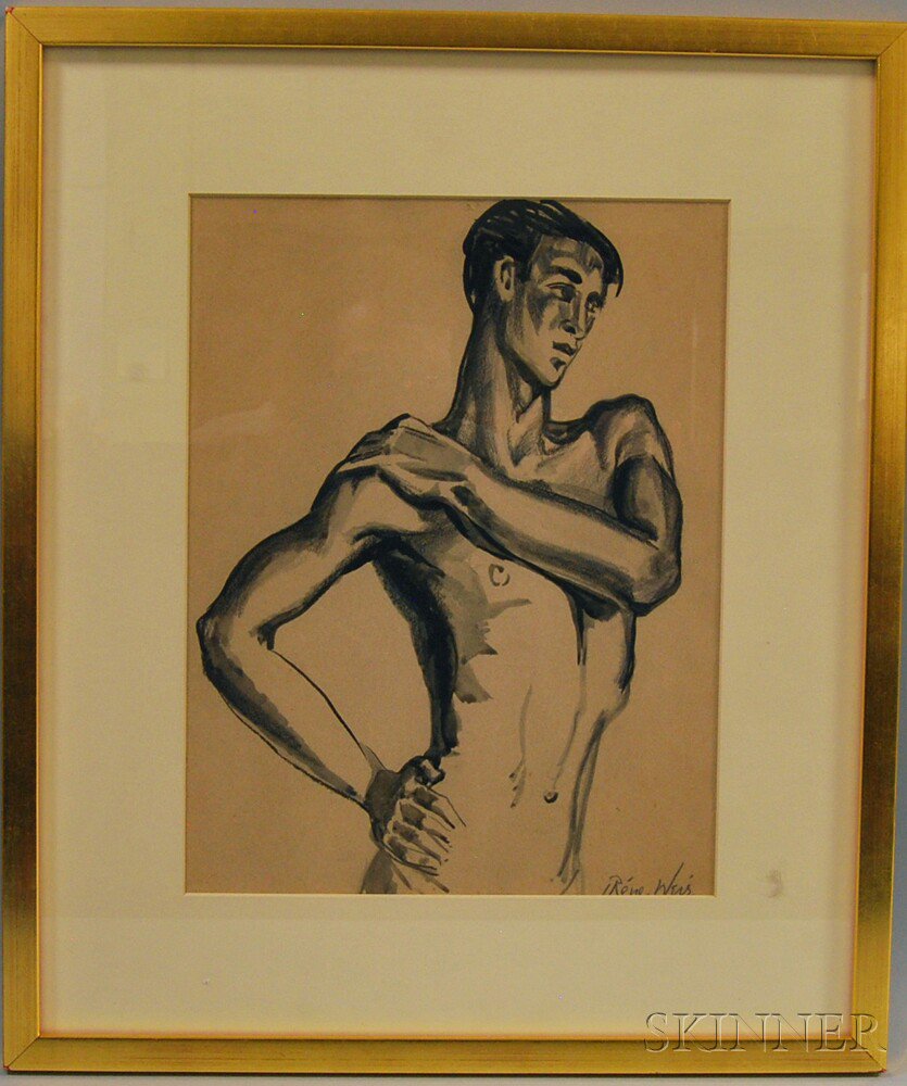 Appraisal: Irene Weir American - Sketch of a Half-length Male Nude