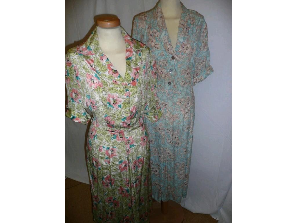 Appraisal: Two vintage summer dresses - one with leaf poppy print