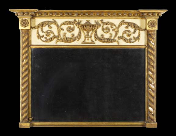 Appraisal: Regency Carved Giltwood Rectangular Overmantel Mirror first quarter th century