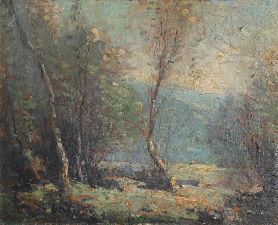 Appraisal: BRUESTLE George American - Forest Clearing by the River Oil