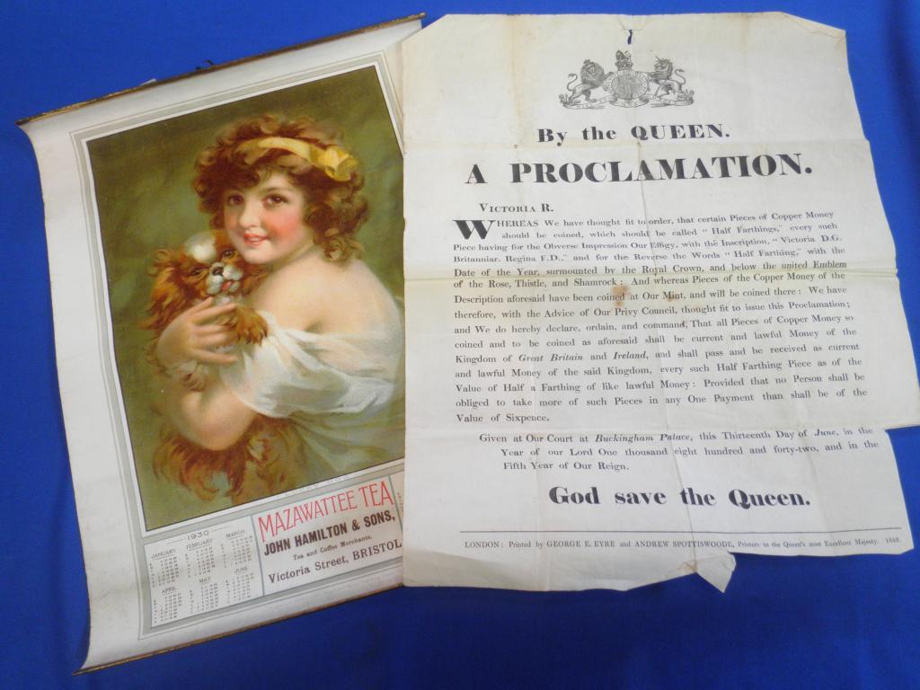 Appraisal: A Victorian Proclamation printed by George E Ayre and Andrew