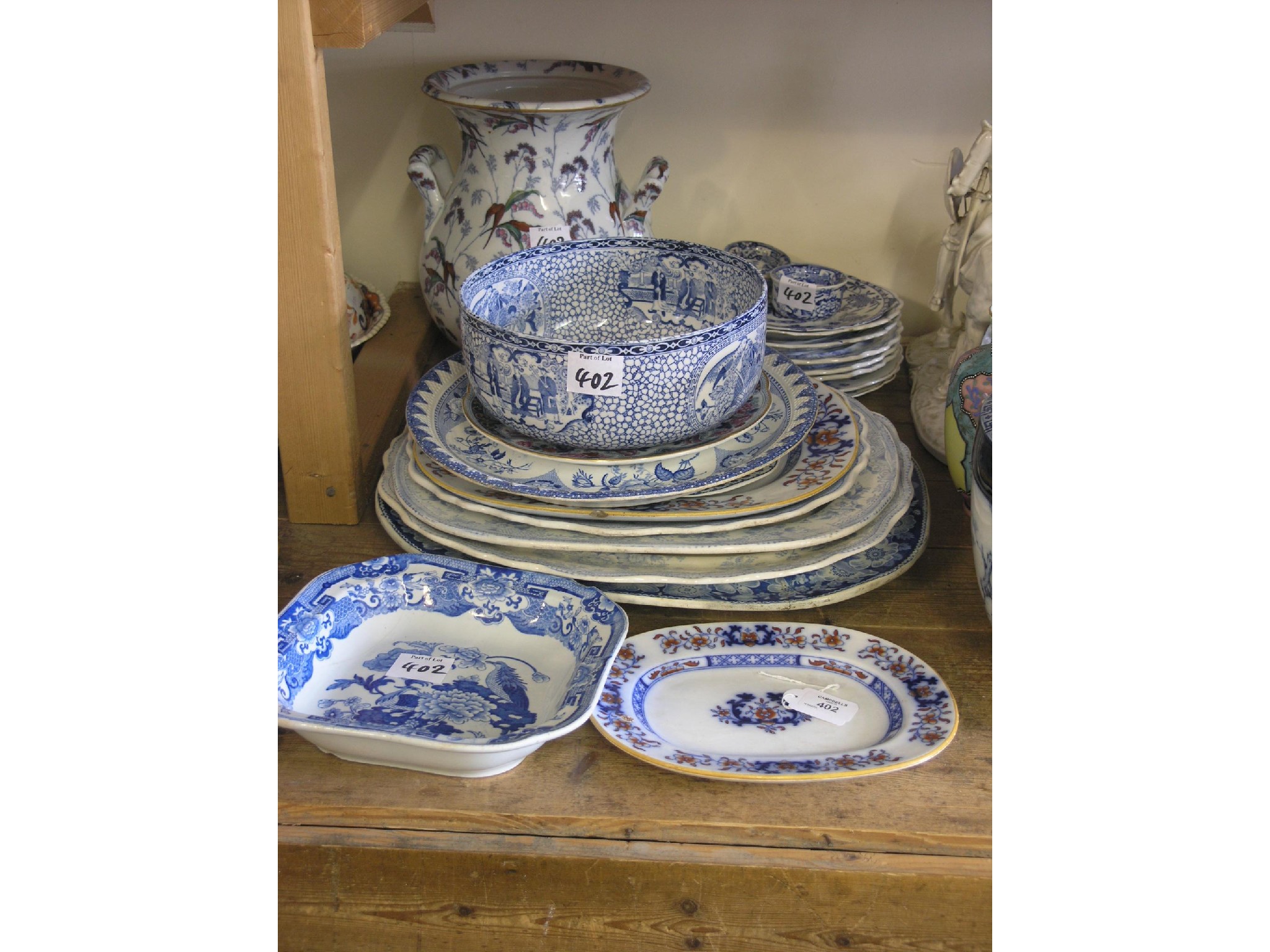 Appraisal: Miscellaneous Victorian blue-printed ceramic tableware including meat plates and an