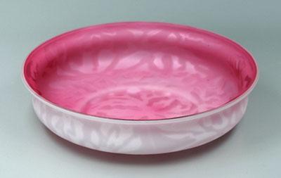 Appraisal: Mother-of-pearl satin glass bowl cranberry interior with white exterior probably