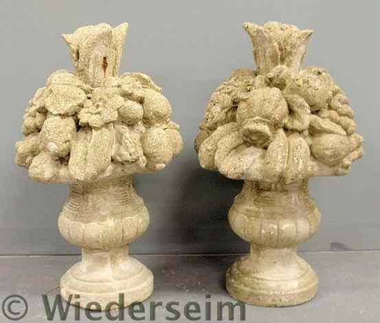 Appraisal: Pair of cast stone garden ornaments in the form of