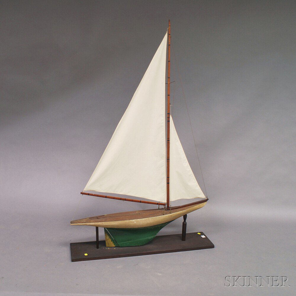 Appraisal: Carved and Painted Ship Model of the Rosemarie affixed to