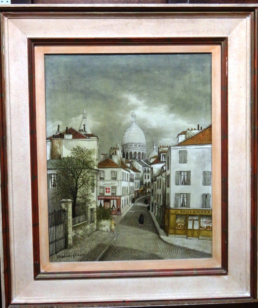 Appraisal: Maurice Ghiglion-Green - La Rue Norvius Montmartre oil on board