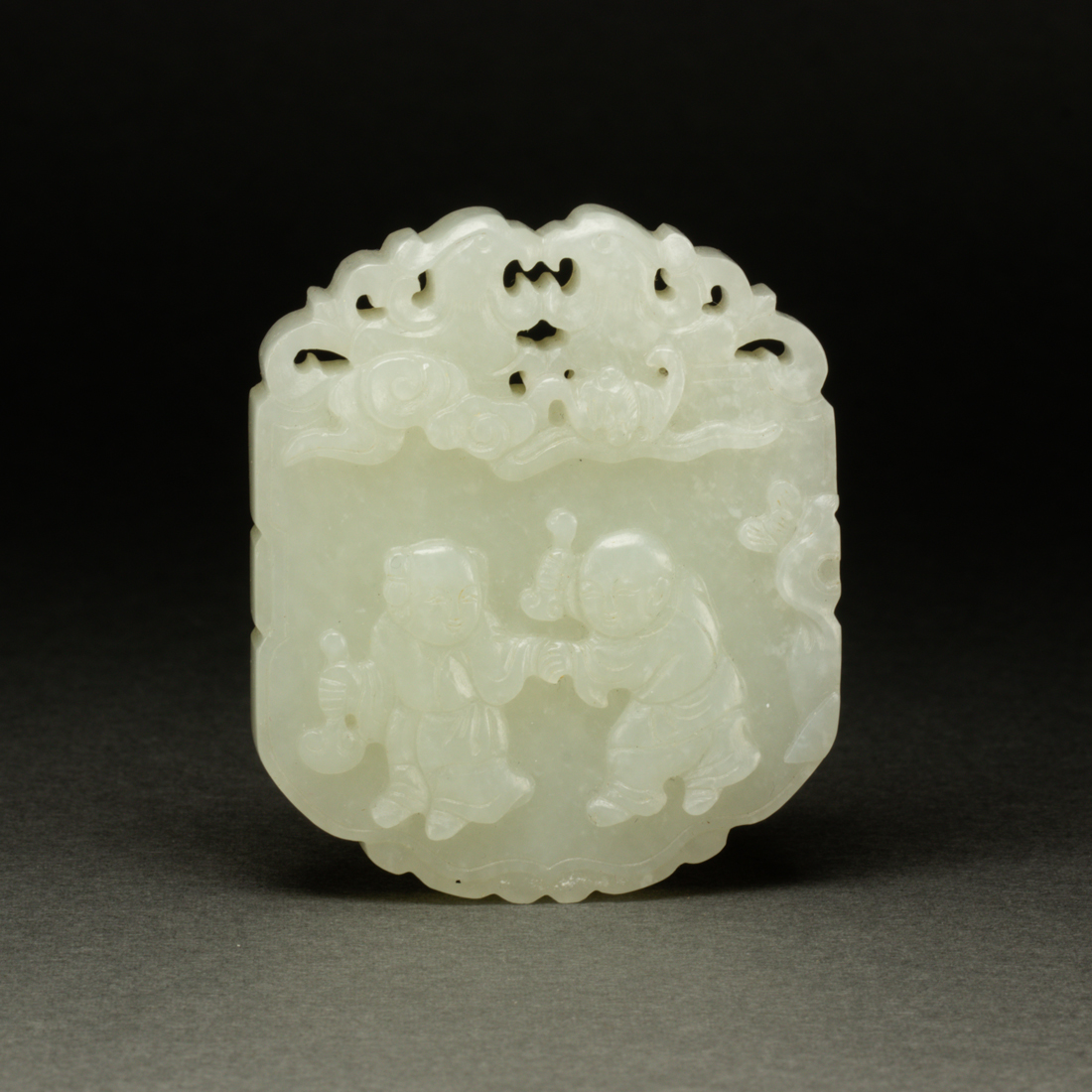 Appraisal: CHINESE WHITE JADE PENDANT PLAQUE Chinese white jade pendant plaque